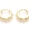 Paire de créoles avec boucle Huggie - doré à l'or fin 18k - 18,5 x 16 x 2,5 mm