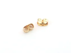 Paire de fermoirs papillon -/ embouts pour boucle d'oreille - dorée à l'or fin