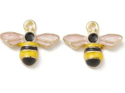 Pendentif abeille en alliage doré avec émail noir