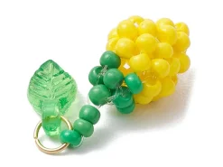Pendentif citron jaune en perles de rocailles