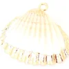Pendentif coquillage coquille 25 mm- bordure dorée