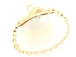 Pendentif coquillage coquille 25 mm- bordure dorée