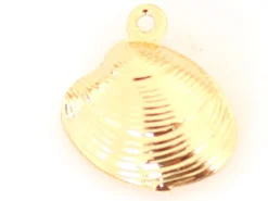 Pendentif coquillage palourde - plaqué à l'or fin 18K