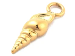 Pendentif coquillage plaqué or 14 K en acier inoxydable 304