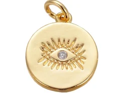 Pendentif doré à l'or fin 18K – Oeil scintillant