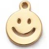 Pendentif en acier inoxydable 304 doré - pendentif sourire - 8x6mm