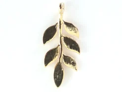 Pendentif feuille - doré à l'or fin