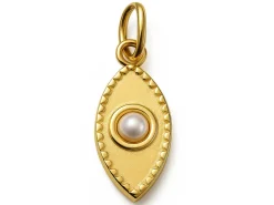 Pendentif œil en acier inoxydable 304 doré à l’or fin