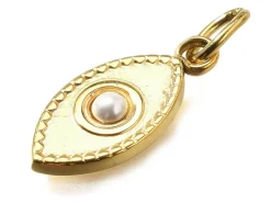 Pendentif œil en acier inoxydable 304 doré à l’or fin
