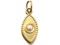 Pendentif œil en acier inoxydable 304 doré à l’or fin
