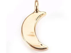 Pendentif lune - doré à l'or fin 18k sans nickel - 8 mm