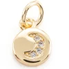 Pendentif lune perles de zircone - Doré à l'or fin 18k sans nickel - 9 mm