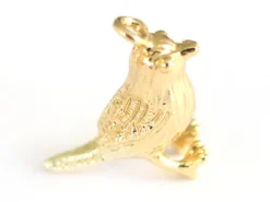 Pendentif oiseau - doré à l'or fin