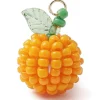 Pendentif orange en perles de rocaille