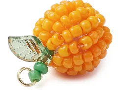 Pendentif orange en perles de rocaille