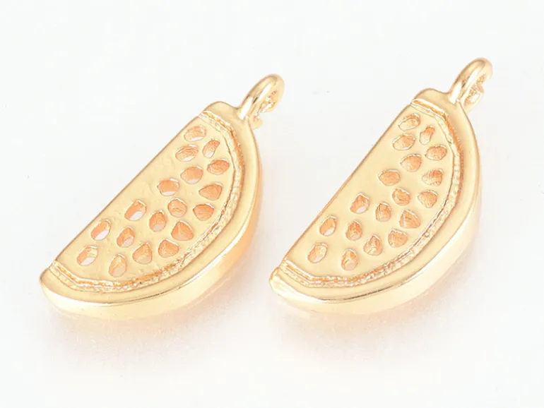 Pendentif pastèque - doré à l'or fin
