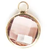 Pendentif rond en verre à facettes 10mm - rose cristal