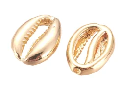 Perle cauri 3,5 mm - doré à l'or fin 18k