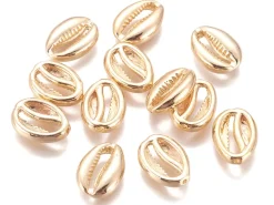 Perle cauri 3,5 mm - doré à l'or fin 18k