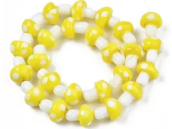 Perle champignon - Jaune et blanc