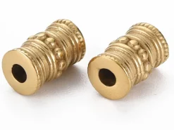 Perle colonne intercalaire - Doré à l'or fin 14k - 9 x 6 mm
