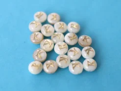 Perle coquillage naturel et laiton doré - Lettre K
