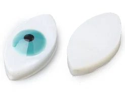 Perle de culture en forme d'œil - 15 x 8 mm - Bleu turquoise