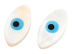Perle de culture en forme d'œil - 15 x 8 mm - Bleu ciel
