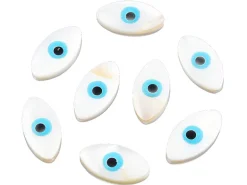 Perle de culture en forme d'œil - 15 x 8 mm - Bleu ciel