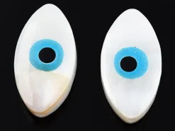 Perle de culture en forme d'œil - 15 x 8 mm - Bleu ciel