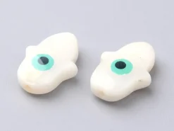 Perle Khamsa en nacre - 15 x 12 mm