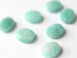 Perle naturelle à facettes ovale - Amazonite - 10 x 8 mm