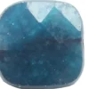 Perle naturelle à facettes carré - Apatite bleue - 8 x 8 mm