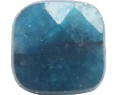 Perle naturelle à facettes carré - Apatite bleue - 8 x 8 mm