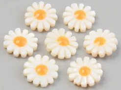 Perle paquerette en nacre véritable - 12 mm