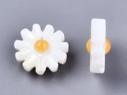 Perle paquerette en nacre véritable - 10 mm
