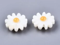 Perle paquerette en nacre véritable - 10 mm