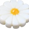Perle pâquerette à cœur émaillé jaune - 12 mm