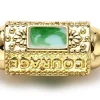 Perle rectangulaire style oriental courage - turquoise - Doré à l'or fin 18k - 20,5 mm