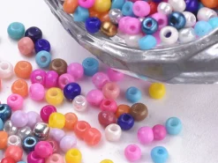 Perles de rocailles en tube - Mélange arc-en-ciel primaire - 2 mm