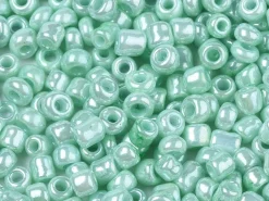 Perles de rocailles en tube - Vert d'eau shine - 2 mm