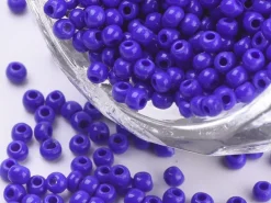 Perles de rocailles en tube - Cobalt - 2 mm