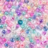Perles de rocailles nacrées en tube - Mélange arc-en-ciel pastel - 2 mm