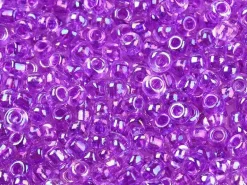 Perles de rocailles transparente en tube - Rainbow Violet - 2 mm