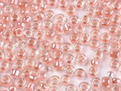 Perles de rocailles transparentes en tube 2 mm - Glass lustre saumon