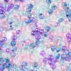 Perles de rocailles transparentes en tube - Mélange arc-en-ciel bleu et parme - 2 mm