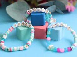 Perles lettres 3 mots pour bracelet à personnaliser - Vamos, A la et Playa