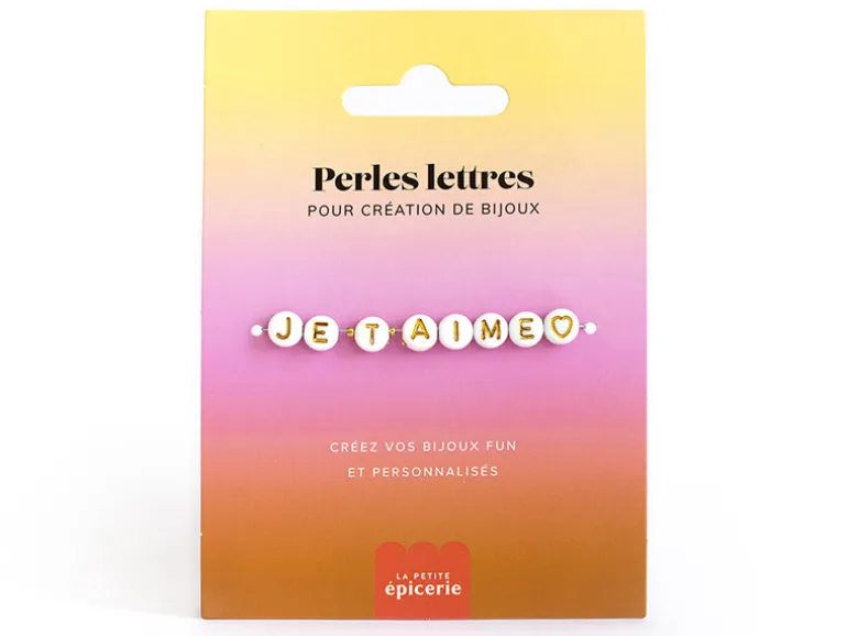 Perles lettres "Je t'aime" pour bracelet à personnaliser