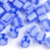 Perles tubes bugles - Rayures bleues - 7 mm - 10 g