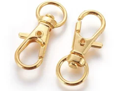 Petit fermoir mousqueton pour bijoux de téléphone 30 x 11 mm - couleur or